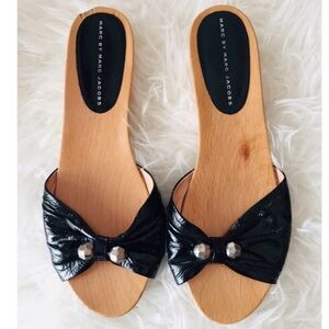 ✨MARC JACOBS✨Wood leather slide Sandals